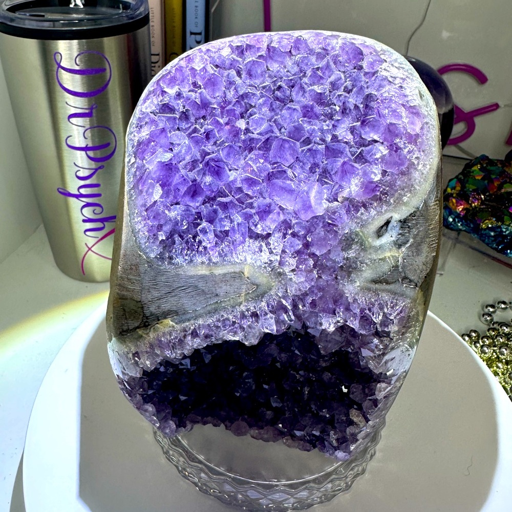 Amethyst Raw Freeform Goggles Sugar Points  - AMYGOGGLE-001 138MM